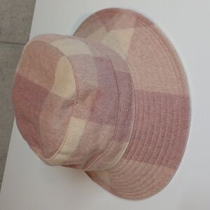 Anthropologie Plaid Bucket Hat Purple Pink Color